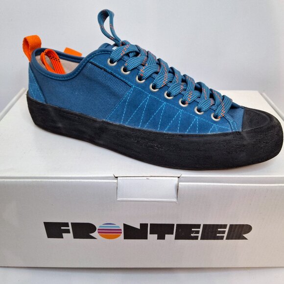 NEW FRONTEER Super Gratton Lo Blue Suede Sneaker, Size 8 Men/ 9.5 Women - Picture 2 of 8